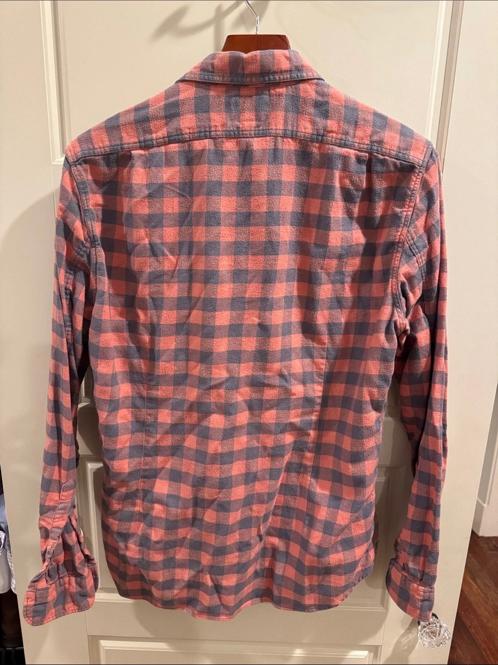 J. Crew Pink and Gray Plaid Button-Down Shirt